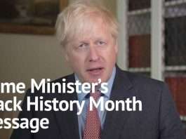 Prime Minister’s video message for Black History Month: 1 October 2020
