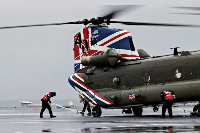 The Royal Air Force celebrated the 40th anniversary of the Chinook helicopter entering RAF Service earlier this year with a commemorative new colour scheme. Photo credit: LPHOT MARK JOHNSON - UK MOD © Crown copyright 2021