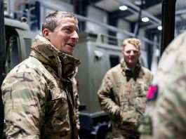Bear Grylls drills British commando forces in Norway