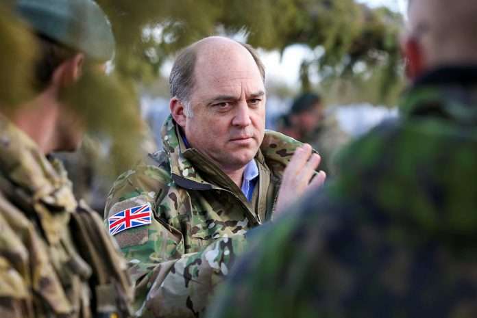 "Using the world-class expertise of the British Army we will help Ukraine to rebuild its forces and scale-up its resistance as they defend their country’s sovereignty and their right to choose their own future" - Defence Secretary Ben Wallace. Photographer: