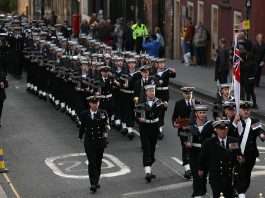 Royal Navy pride on parade as HMS Queen Elizabeth sailors march through Edinburgh