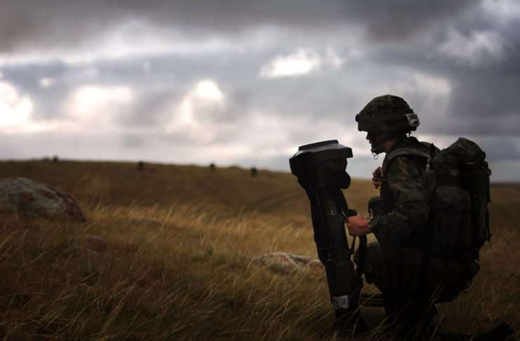 British Army soldier with an NLAW anti-tank weapon during training. MOD Crown Copyright (OGL). Generic editorial illustration, not a photograph of the DVD 2026 announcement.