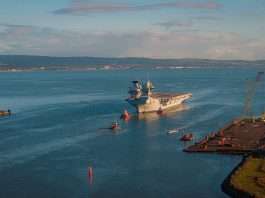 Pride of the Royal Navy: Mighty HMS Queen Elizabeth receives magnificent Belfast welcome in historic first for 61 years